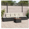 Image de Ensemble de canapés de jardin 5 pièces avec coussins noirs en poly rotin 3347887