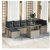 Image de Ensemble de canapé de jardin de 8 pièces avec coussins en rattan poly léger 3348328