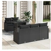 Image de Ensemble de Canapés de Jardin 6 Pièces avec Coussins Rattan Synthétique Noir 3348379