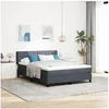 Image de Lit Box Spring avec Matelas Gris Foncé 160x200 cm Velours 3341421