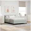 Image de Lit box spring avec matelas et lumière LED gris clair 140x200 cm velours 3342722