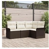 Image de Ensemble de canapé de jardin 4 pièces avec coussins en poly rotin marron, Canapé de jardin 2 places avec rangement et 3354007