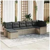 Image de Ensemble de Canapés de Jardin 7 pièces avec Coussins Gris Clair, Canapé de Jardin 2 places vidaXL avec Rangement & 3354121