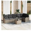 Image de Ensemble de canapés de jardin 6 pièces avec coussins en rotin synthétique noir 3354398