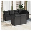 Image de Ensemble de canapé de jardin 7 pièces avec coussins Noir Rotin synthétique, Canapé de jardin 2 places avec rangement 3354412