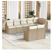 Image de Ensemble de Canapés de Jardin 8 Pièces avec Coussins Beige en Rattan Poly 3354420