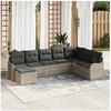 Image de Ensemble de canapés de jardin 8 pièces avec coussins gris clair en poly rotin, Canapé de jardin vidaXL 2 places 3354491