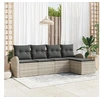 Image de Ensemble de canapé de jardin 5 pièces avec coussins gris clair en poly rotin, Canapé de jardin 2 places vidaXL avec 3354671