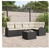 Image de Set de canapé de jardin 5 pièces avec coussins en rotin poly marron 3354716