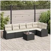 Image de Ensemble de canapé de jardin 6 pièces avec coussins en poly rattan brun, Canapé de jardin 2 places avec rangement et 3354736