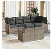 Image de Ensemble de Canapés de Jardin 7 pièces avec Coussins Gris Poly Rattan, Canapé de Jardin 2 Places avec Rangement & Coussins 3354748