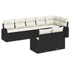 Image de Ensemble de canapé de jardin de 8 pièces avec coussins en rattan noir, Canapé de jardin 2 places avec rangement et coussins 3354756