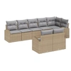 Image de Ensemble de canapé de jardin 8 pièces avec coussins Beige Poly Rattan, Canapé de jardin 2 places avec rangement et coussins 3354759