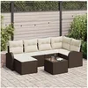Image de Canapés de Jardin 6 Pièces avec coussins gris en poly rattan 3354787
