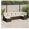 Image de Canapé de Jardin 7 pièces avec Coussins Marron Poly Rotin, Canapé de Jardin 2 places avec Rangement & Coussins Marron 3354797