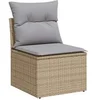 Image de Salon de jardin modulable - Lot de 7 pièces - Rotin beige - 1 table, 2 canapés - 62 x 62 x 85 cm
