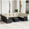 Image de Salon de jardin modulable GENERIQUE 10 pieces rotin 62 x 62 x 85 cm 2 personnes