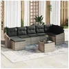 Image de Ensemble Salle à Manger Jardin 7 pièces avec Coussins en Rattan Poly Noir 3355488
