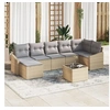 Image de Ensemble de Dîner de Jardin de 8 pièces avec Coussins Rattan Poly Noir