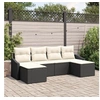 Image de Set de jardin de 6 pièces avec coussins en rotin synthétique noir