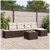 Image de Ensemble de Canapé de Jardin 5 Pièces avec Coussins Gris en Poly Rattan