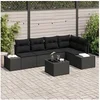 Image de Ensemble de 6 Canapés de Jardin avec Coussins Beige en Poly Rattan