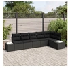 Image de Ensemble de Canapé de Jardin de 6 Pièces avec Coussins Noir Rattan Polyéthylène