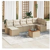 Image de Ensemble de canapé de jardin de 8 pièces avec coussins beige en poly rattan, Canapé de jardin 2 places avec rangement 3356405