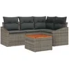 Image de Salon de jardin rotin gris 5 pieces 5 personnes