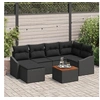 Image de Ensemble de canapé de jardin 7 pièces avec coussins noirs en poly rattan acacia 3356525