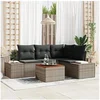 Image de Ensemble Canapé de Jardin 5 pièces avec coussins Gris Poly Rattan Acacia 3356620
