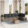 Image de Salon de jardin modulable rotin gris 7 pieces 55 x 55 cm