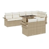 Image de Ensemble de canapé de jardin 9 pcs Beige Poly rotin, Jardin et terrasse, ensemble canapé modulable tendance, confort 3357044