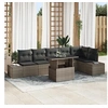 Image de Ensemble de Canapé de Jardin 7 Pièces avec Coussins Gris Rotin Poly 3357932