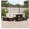 Image de Salon de jardin 7 pieces 7 personnes marron 100 x 55 x 100 cm rotin