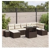Image de Ensemble de salon de jardin 8 pièces avec coussins en poly rattan brun 3357961