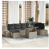 Image de Set de canapé de jardin 8 pièces avec coussins gris clair en poly rotin