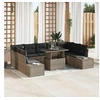 Image de Set de 10 Canapés de Jardin avec Coussins Gris en Poly Rattan