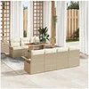 Image de Ensemble Canapé de Jardin 8 pièces avec Coussins Beige Rattan synthétique