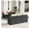 Image de Ensemble de canapé de jardin 6 pièces avec coussins Noir Rotin poly 3358133