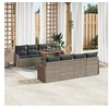 Image de Ensemble de Canapé de Jardin de 9 Pièces avec Coussins en Gris Poly Rotin, Canapé de Jardin 2 Places avec Rangement & 3358169