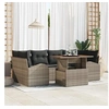 Image de Ensemble de canapé de jardin de 7 pièces avec coussins gris en poly rotin, Canapé de jardin 2 places avec rangement 3358274