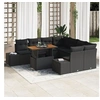 Image de Salon de jardin rotin noir 9 pieces 2 personnes