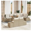 Image de Ensemble de canapé de jardin 9 pcs Beige Poly rotin, Ensemble de canapé de jardin moderne, rectangulaire 3358717