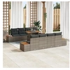 Image de Ensemble de canapé de jardin 9 pcs Gris Poly rotin, Ensemble de jardin en rotin, canapé de patio modulable moderne, 3358788