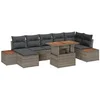 Image de Ensemble de Canapé de Jardin 8 Pièces avec Coussins Gris Poly Rattan 3358828