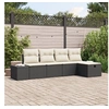 Image de Ensemble de 5 Canapés de Jardin avec Coussins Noir Rattan Synthétique