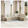 Image de Ensemble de canapé de jardin 8 pièces avec coussins Beige Poly Rattan 3359430