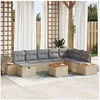 Image de Ensemble de 9 Canapés de Jardin avec Coussins Beige Poly Rotin