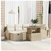 Image de Salon de jardin modulable rotin beige 7 pieces 100 x 55 x 100 cm